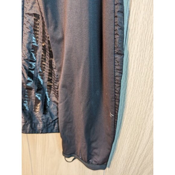 Mens Adidas Nylon Windbreaker Running Jacket Black Sz Medium READ Full Zip - Picture 4 of 8